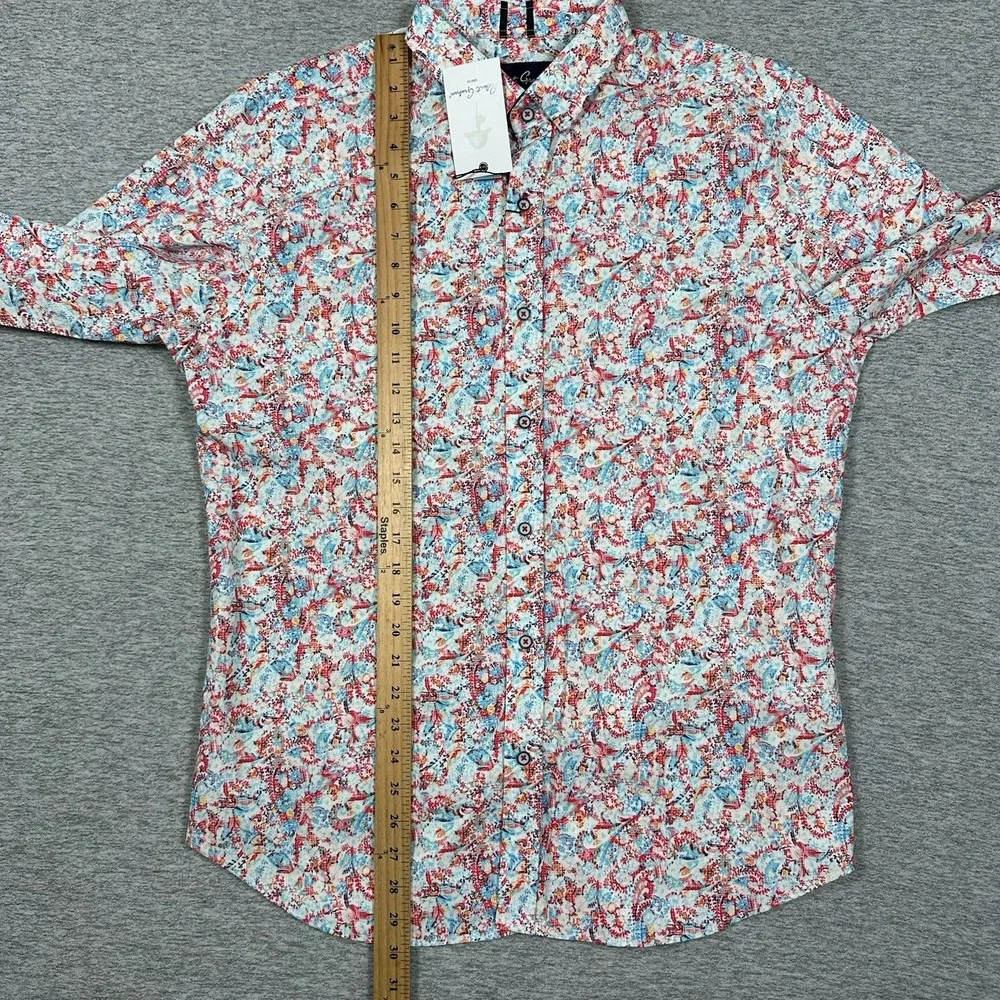 Robert Graham Shirt Mens Large Tailored Kamari Colorful Paisley Long Sleeve NEW